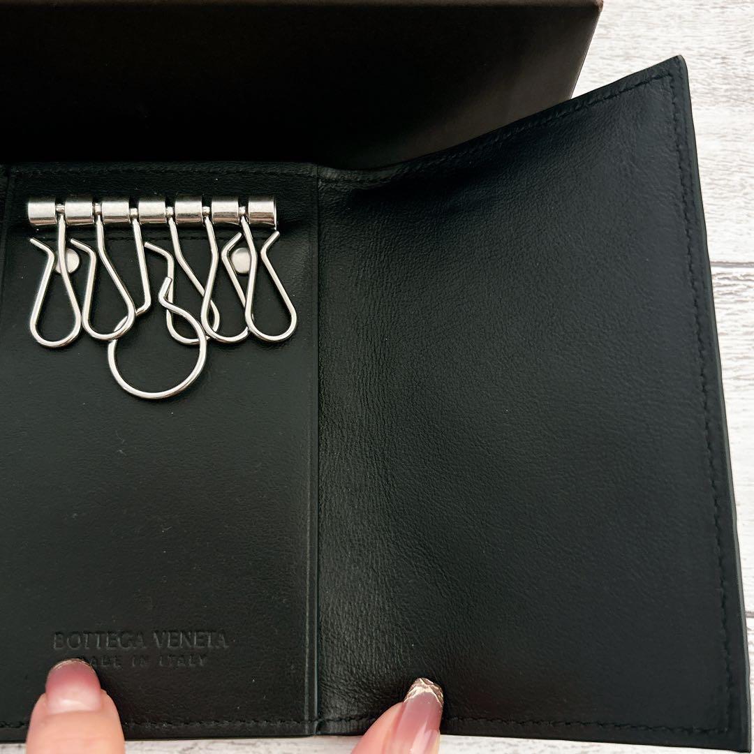 極美品【ボッテガヴェネタ】 キーケース メンズ イントレチャート ブラック