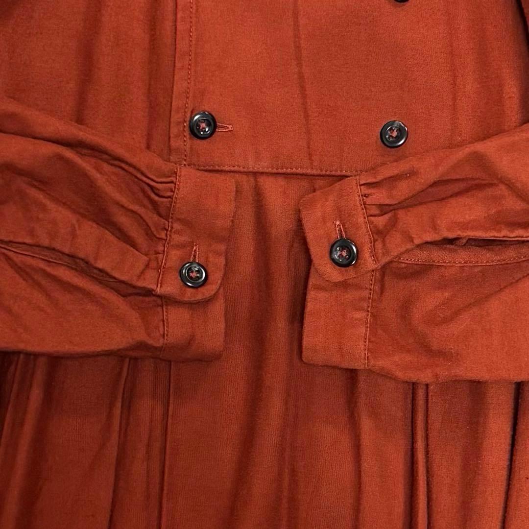 グランマママドーター タック入り フレアロングワンピース オレンジ系 S