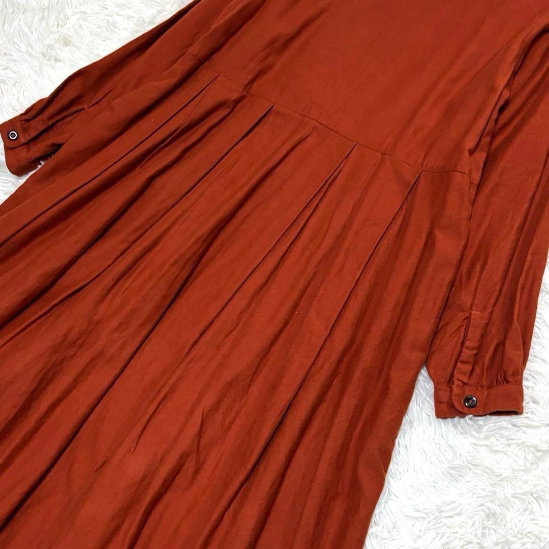 グランマママドーター タック入り フレアロングワンピース オレンジ系 S