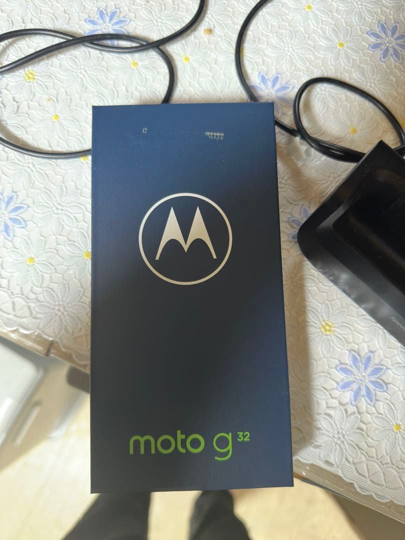値下げ可motog 32 ブラック画面ひび割れ 128GBsimフリーモバ充付き