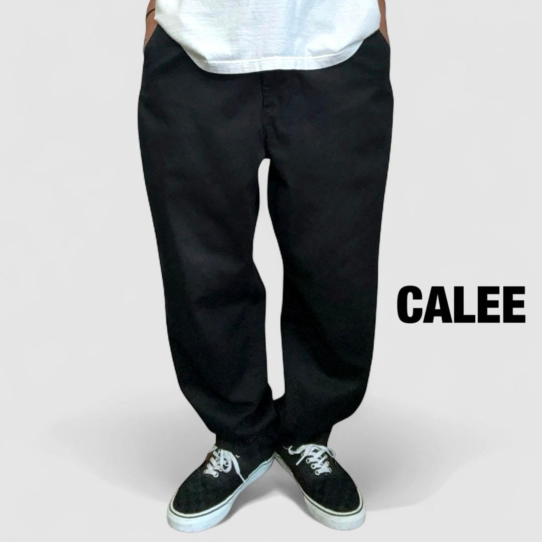 CALEE キャリー ワイドチノトラウザー ルードアメカジバイカー 黒 L