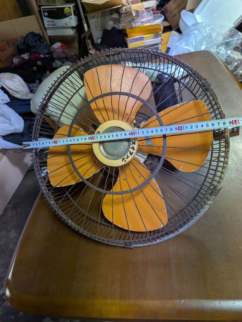 昭和レトロ•壁付扇風機•スイデン壁付扇風機•可動品•金属プロペラ•業務用？•首振