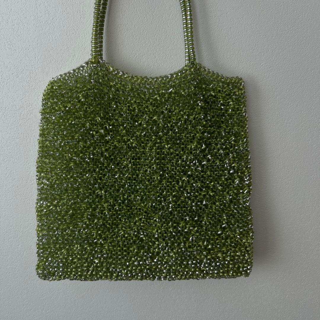 アンテプリマワイヤーバッグ　スクエア　ラージ　シャンパングリーン