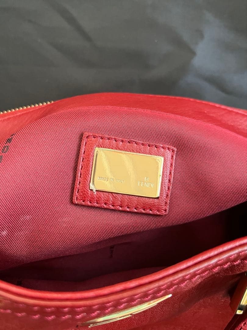 Fendi レザー ハンドバッグ 赤