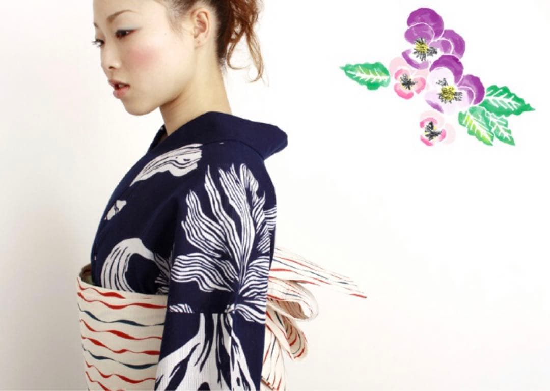 【美品】半幅帯 ポワソンドール 復刻 トリコロール