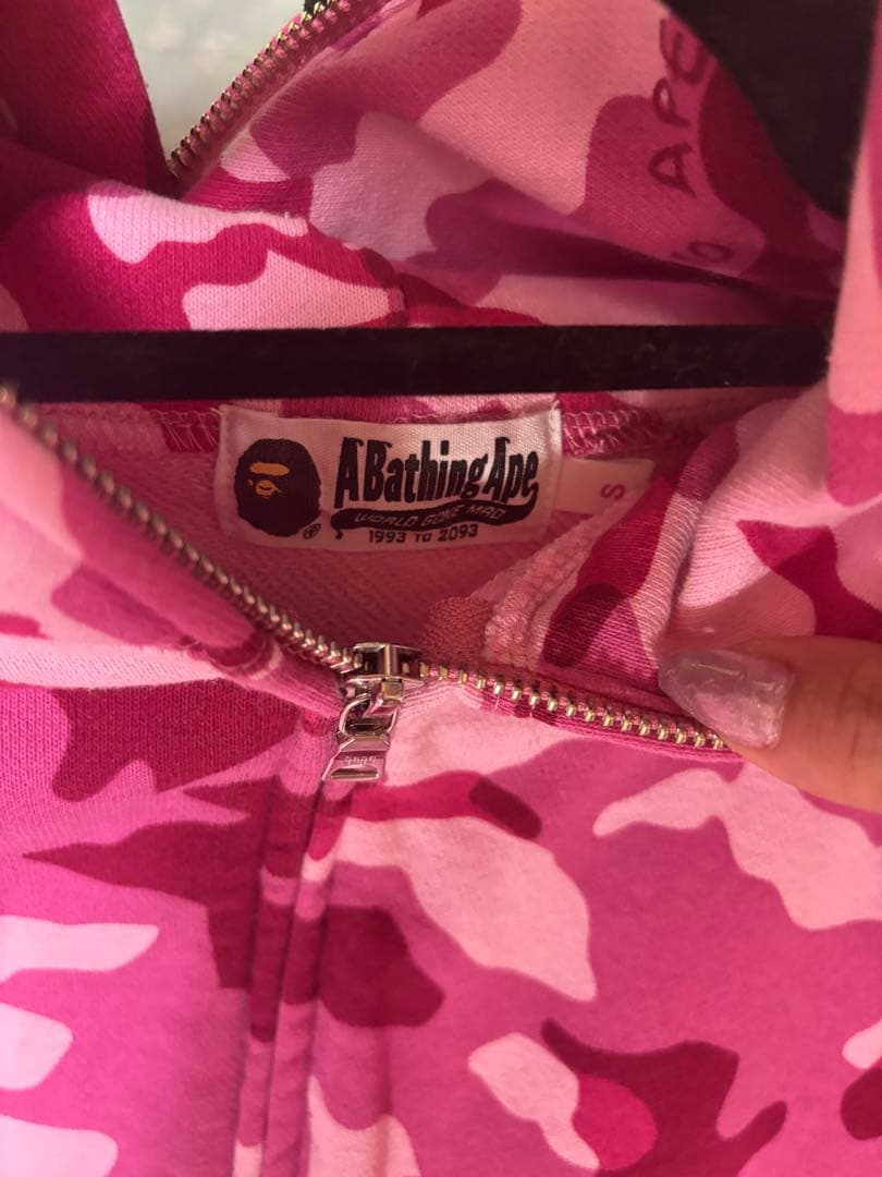 A Bathing Ape ピンクカモフラージュパーカー S