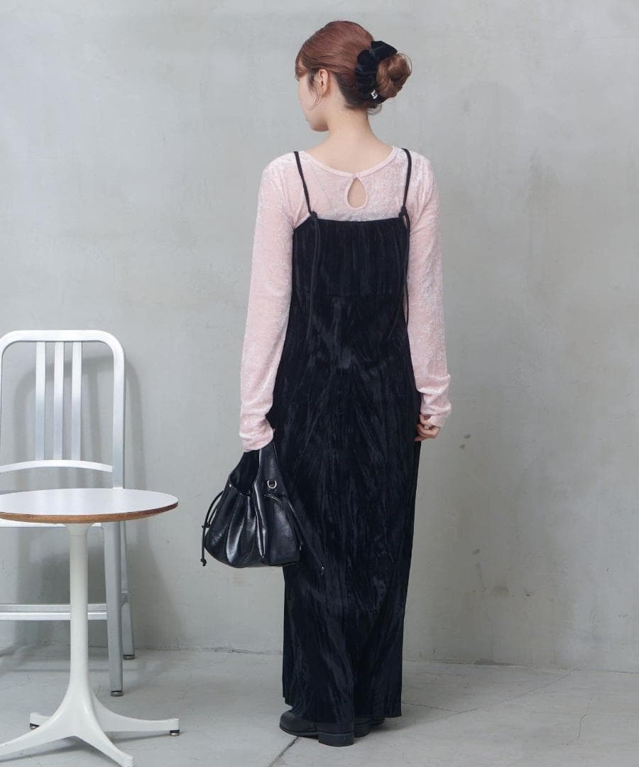 1 Kastane 結婚式 オケージョン シアーチェック×ベロアワンピースSET