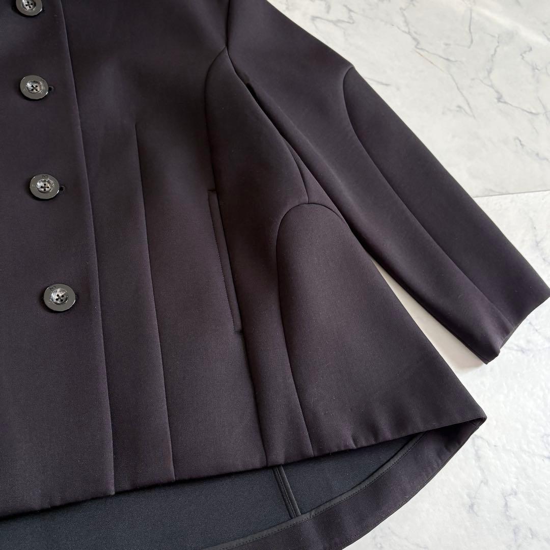 美品 アンスリード アーチコクーンテントコート黒 36 人気完売