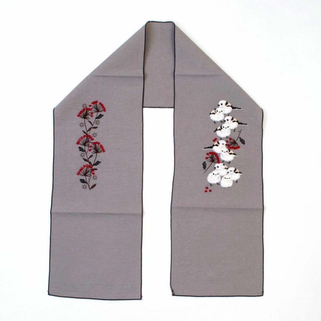 【新品未使用】ペタコさんの刺繍半衿 ／シマエナガ