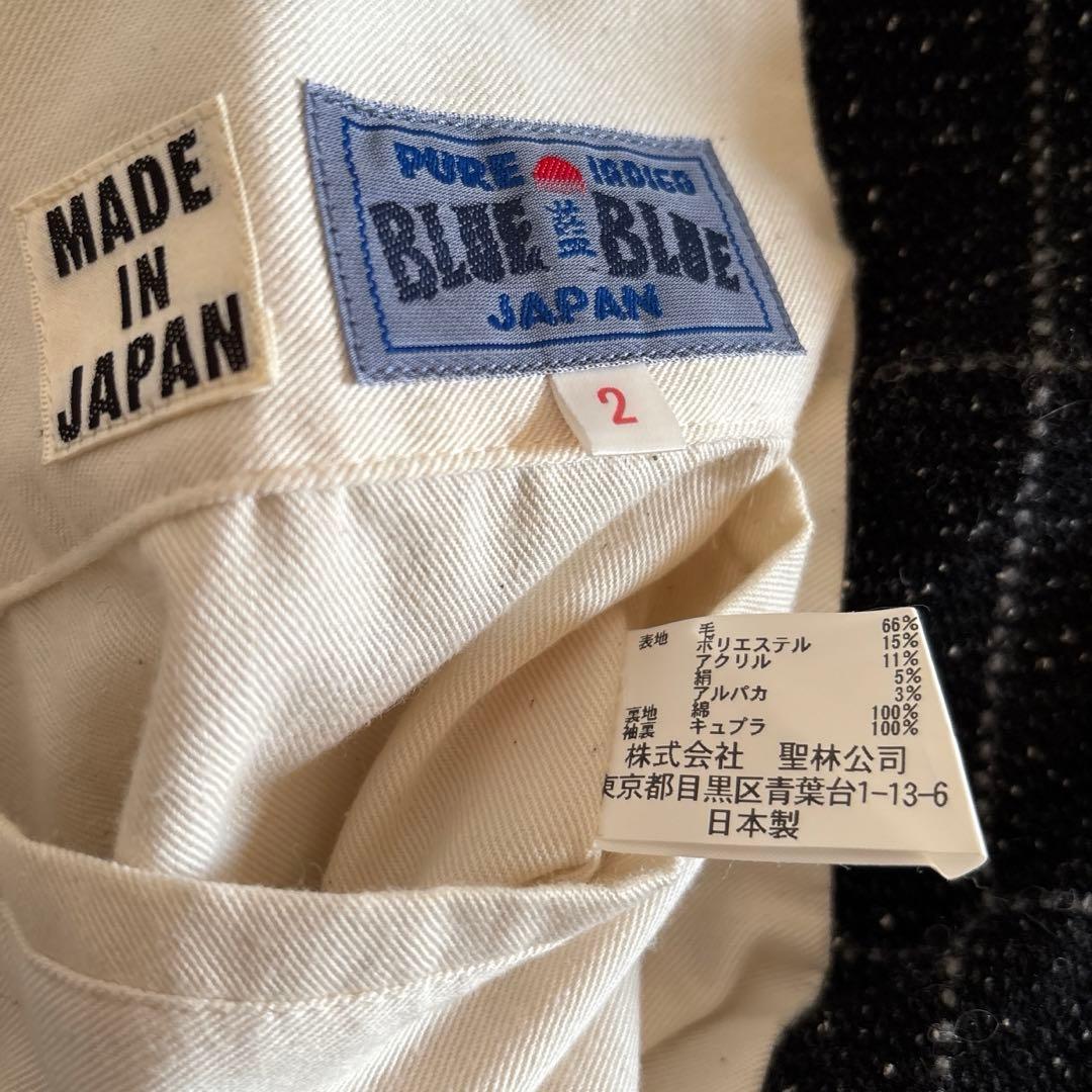 新品◆BLUE BLUE◆定価5万円 日本製 ツイードジャケット 絹・アルパカ混