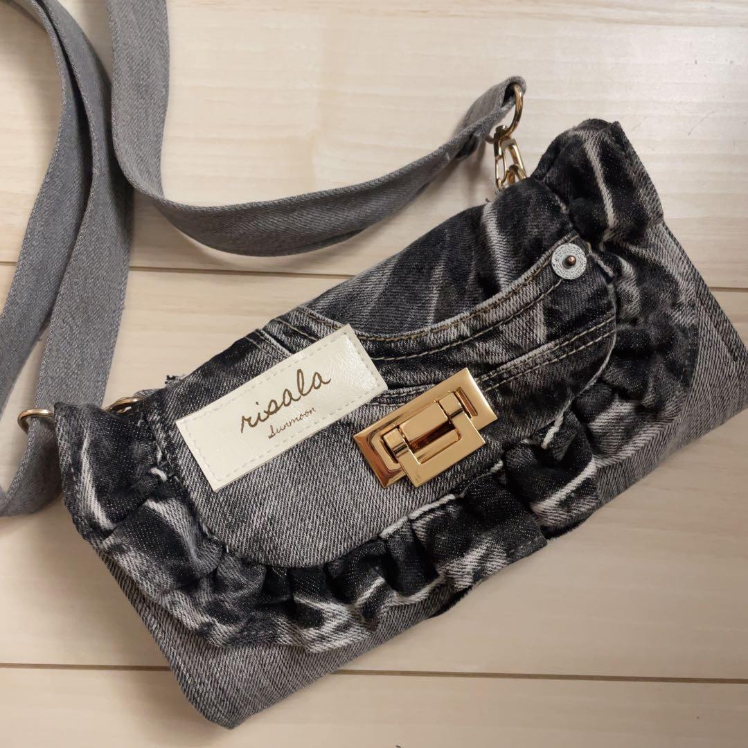 デニム リメイク フリル ウォレット ショルダー