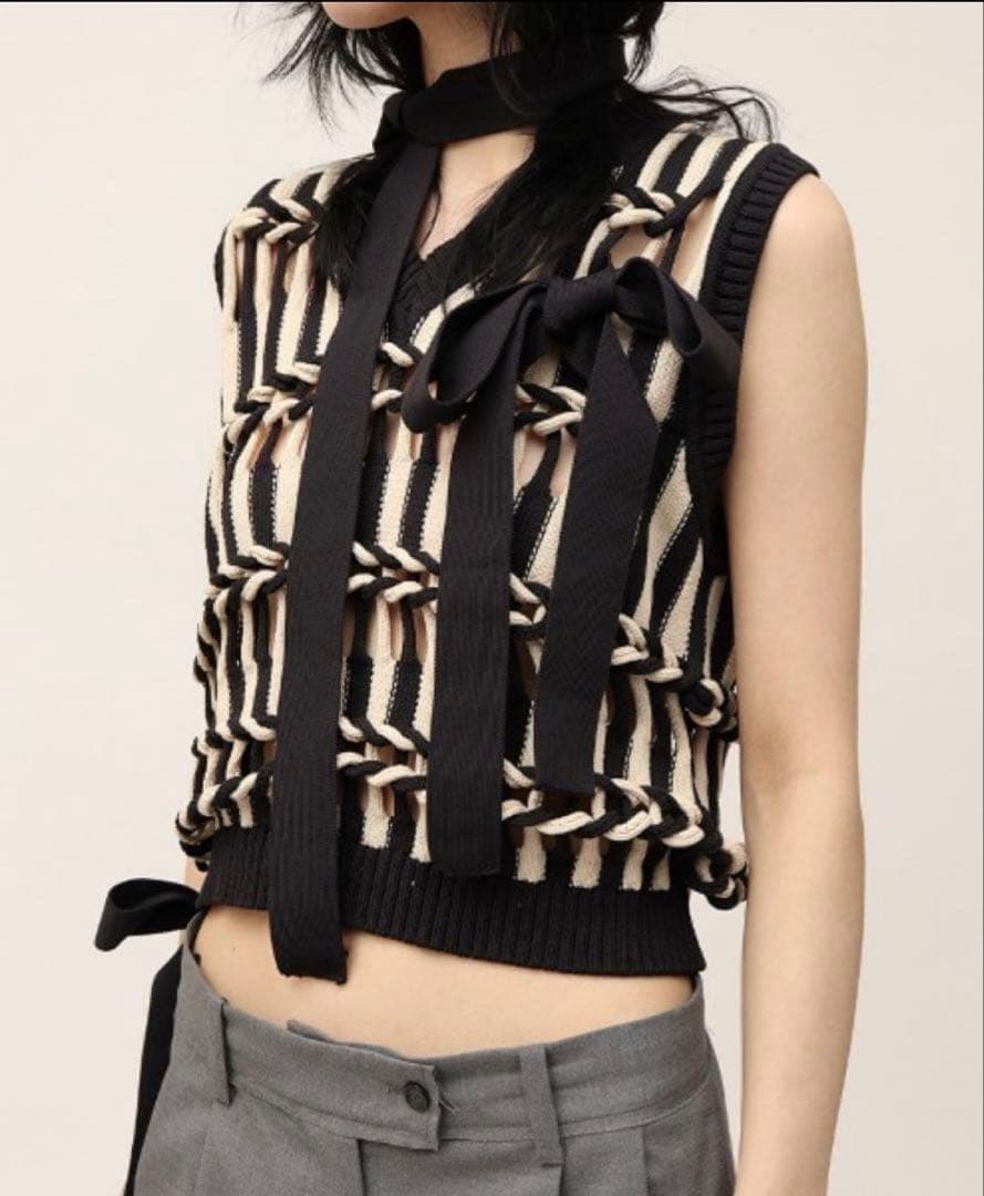 leinwande Braids Stripe Knitted Vest ベスト