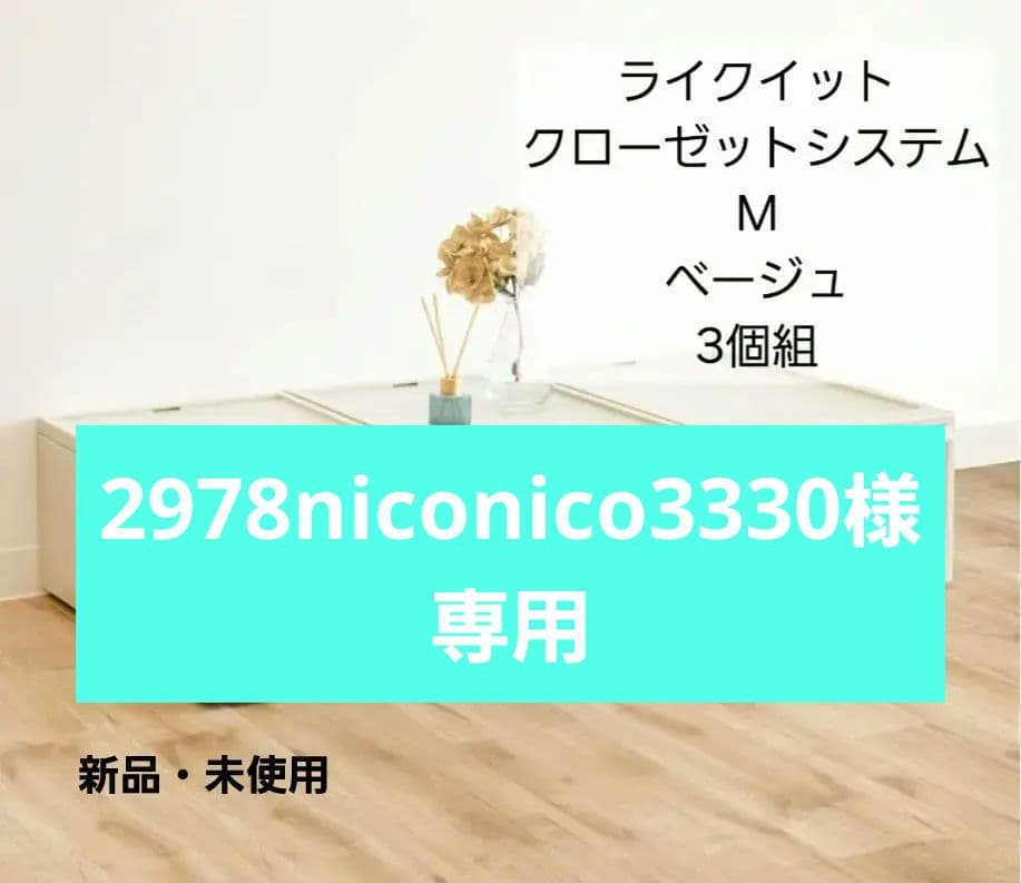 ライクイット クローゼットシステム M 3個組 ベージュ
