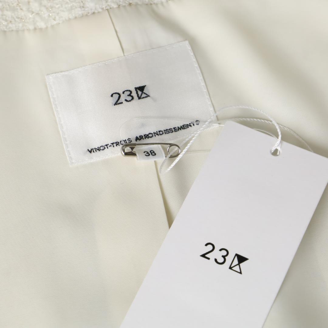 302新品 23区 GIOLICA ボタンツイードジャケット滝沢眞規子さん着38