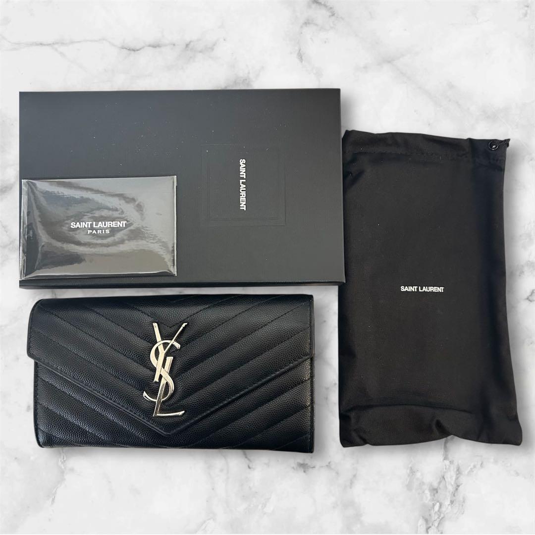 YSL イヴ・サンローラン　ブラック 長財布