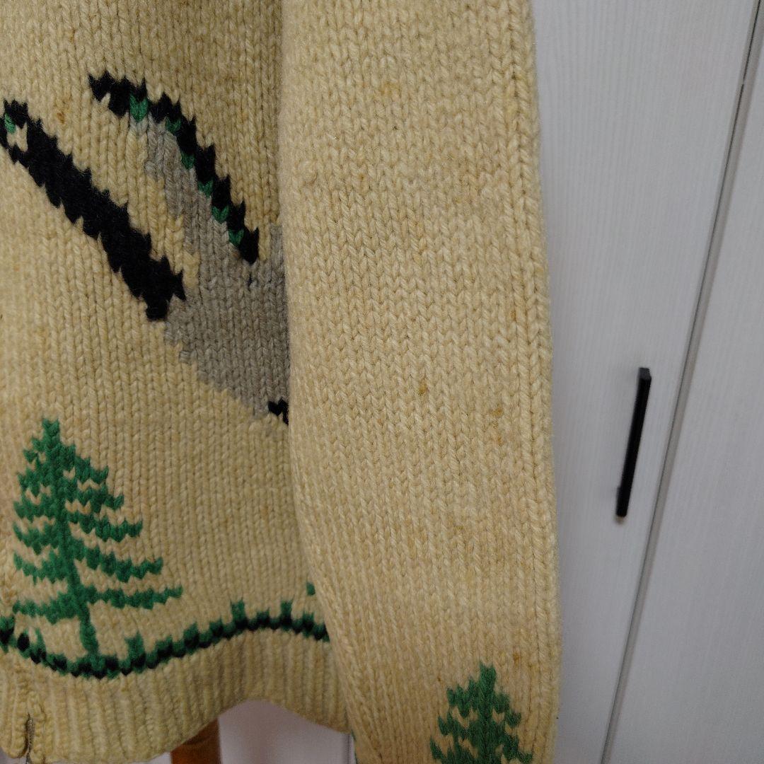 70s　カウチンセーター　ライトニングジップ　要クリーニング