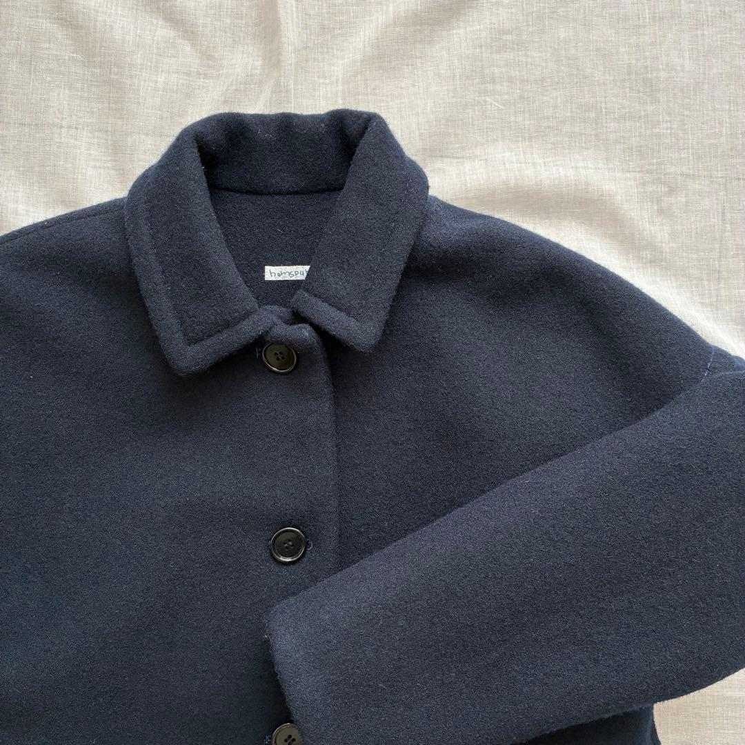 ホームスパン homspun コート ウールメルトンコート