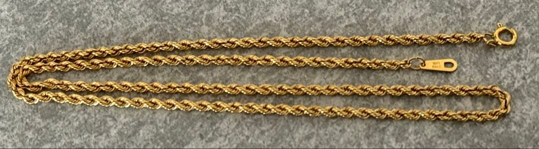 18K イタリア製 ツイストチェーン ネックレス
