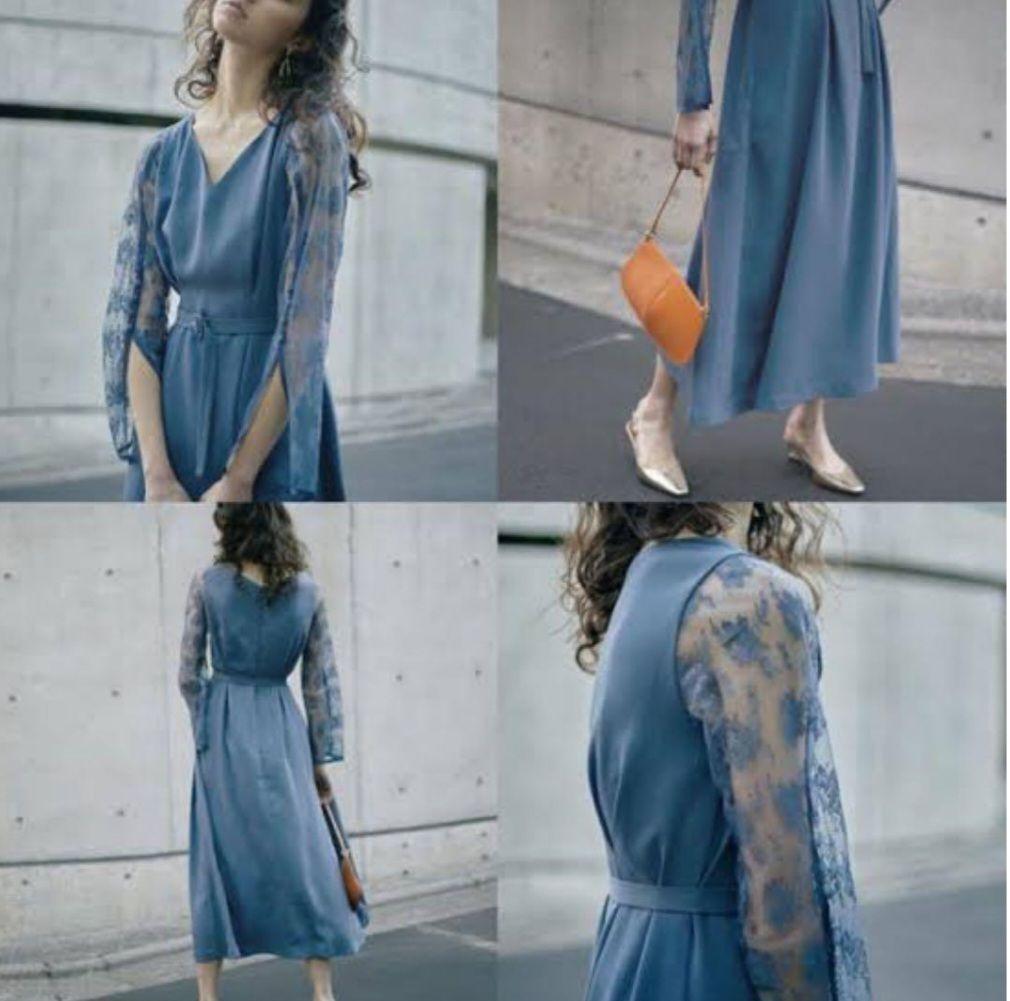 スーツ・フォーマル・ドレス Ameri VINTAGE LACE SLEEVE REFINED DRESS