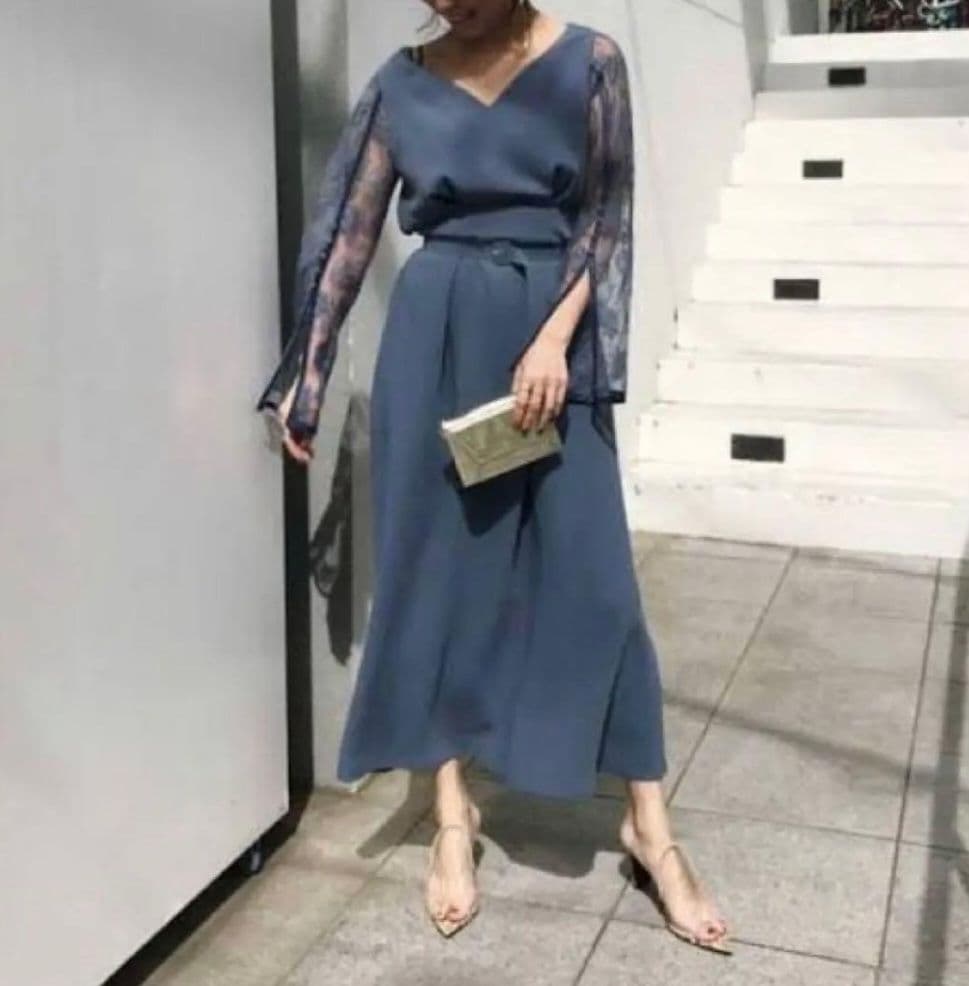 スーツ・フォーマル・ドレス Ameri VINTAGE LACE SLEEVE REFINED DRESS