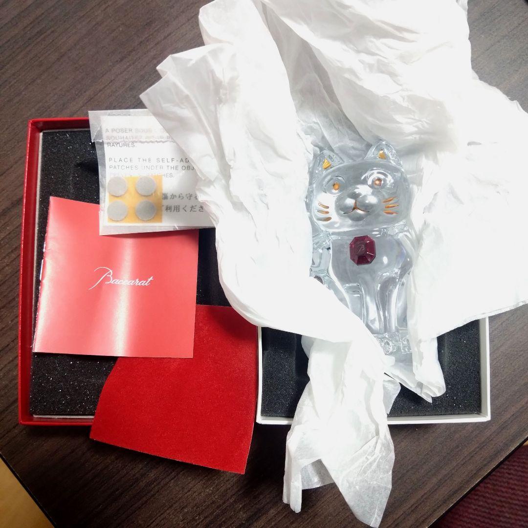 【未使用】Baccarat バカラ まねき猫 レッドオクトゴン 招き猫