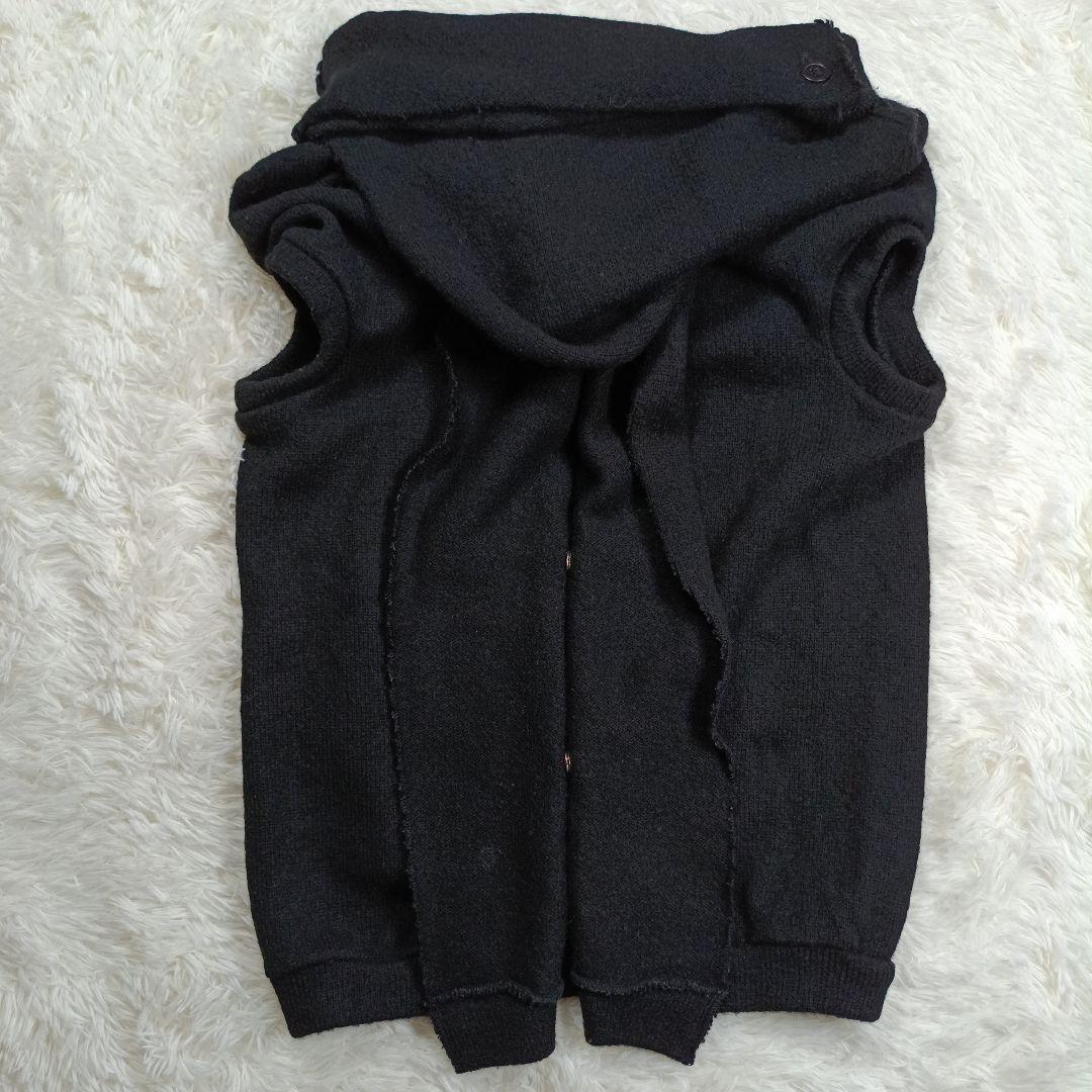 Y's　変形デザインニットベスト 　ヨージヤマモト　3　ブラック