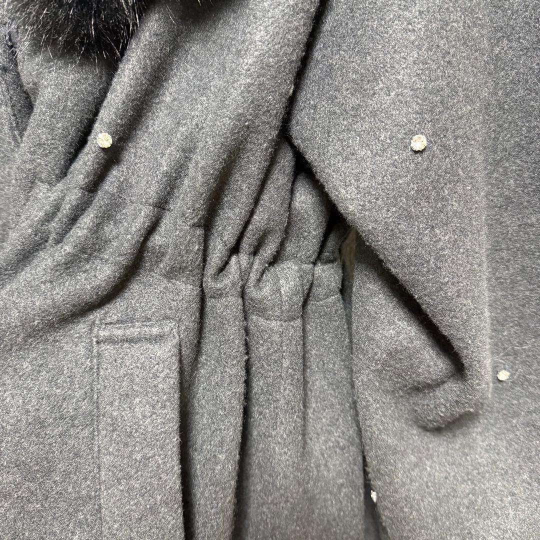 ナイスクラップ ♡ フードフェイクファービジューミドルコート