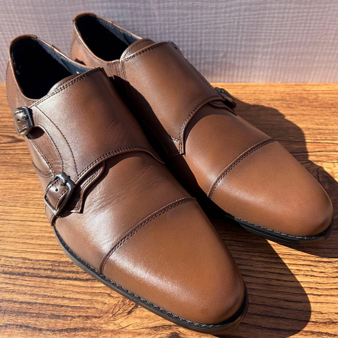 【展示品】REGAL リーガル ダブルモンクストラップ 25.5cm 茶 革靴