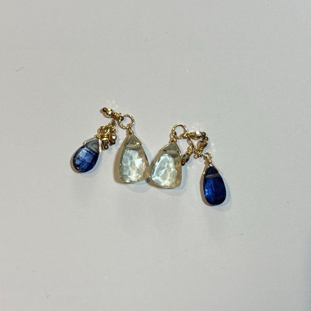 agete アガット チャーム 青 ブルー 天然石 グリーン