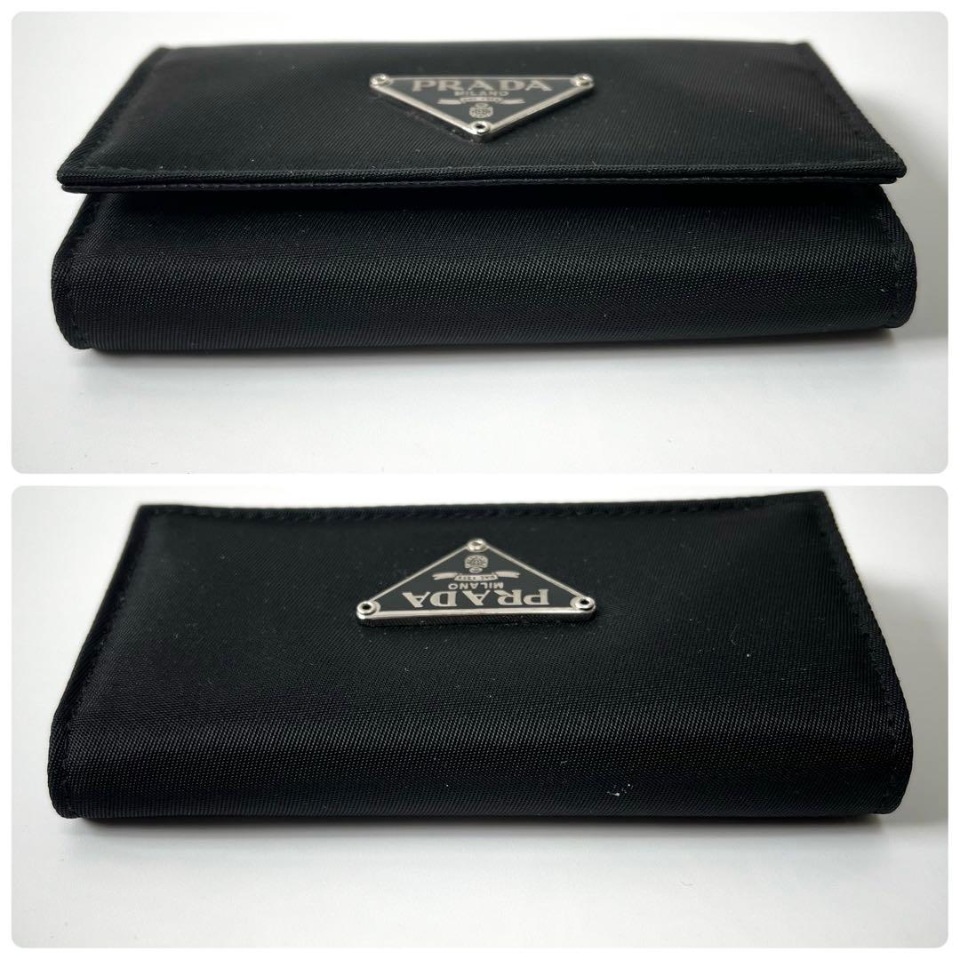 プラダ　6連キーケース　トライアングルロゴ　ナイロン　レザー　黒　ユニセックス