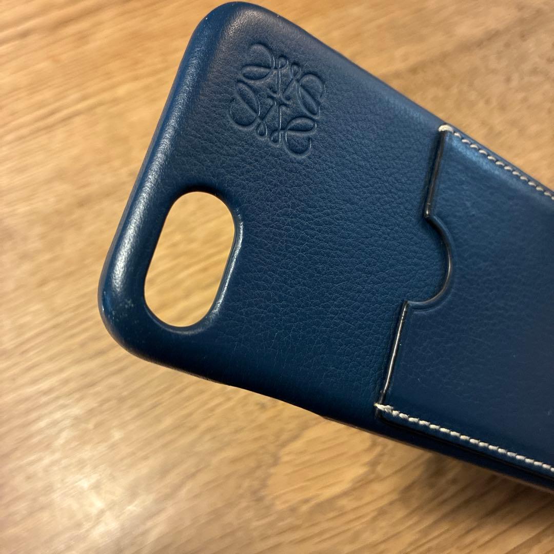 LOEWE レザー iPhone ケース ネイビー