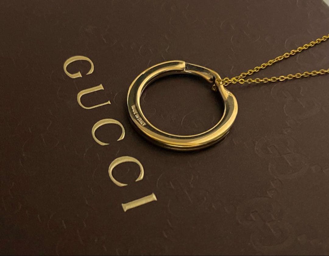 ★極美品　グッチ GUCCI リングチャームネックレス ゴールド【確実正規品】