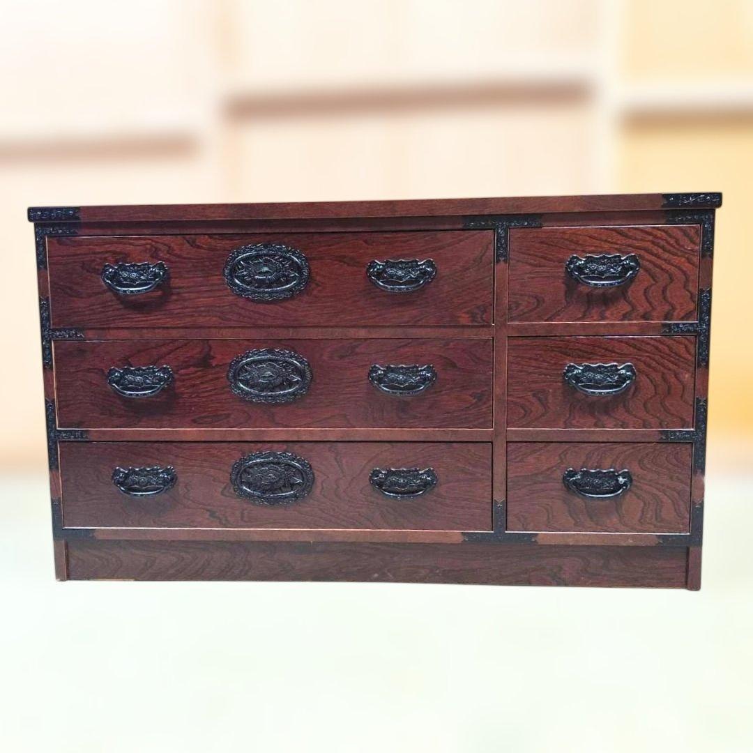 岩谷堂箪笥風 民芸家具 欅 整理タンス 和箪笥 時代箪笥 幅105.5cm