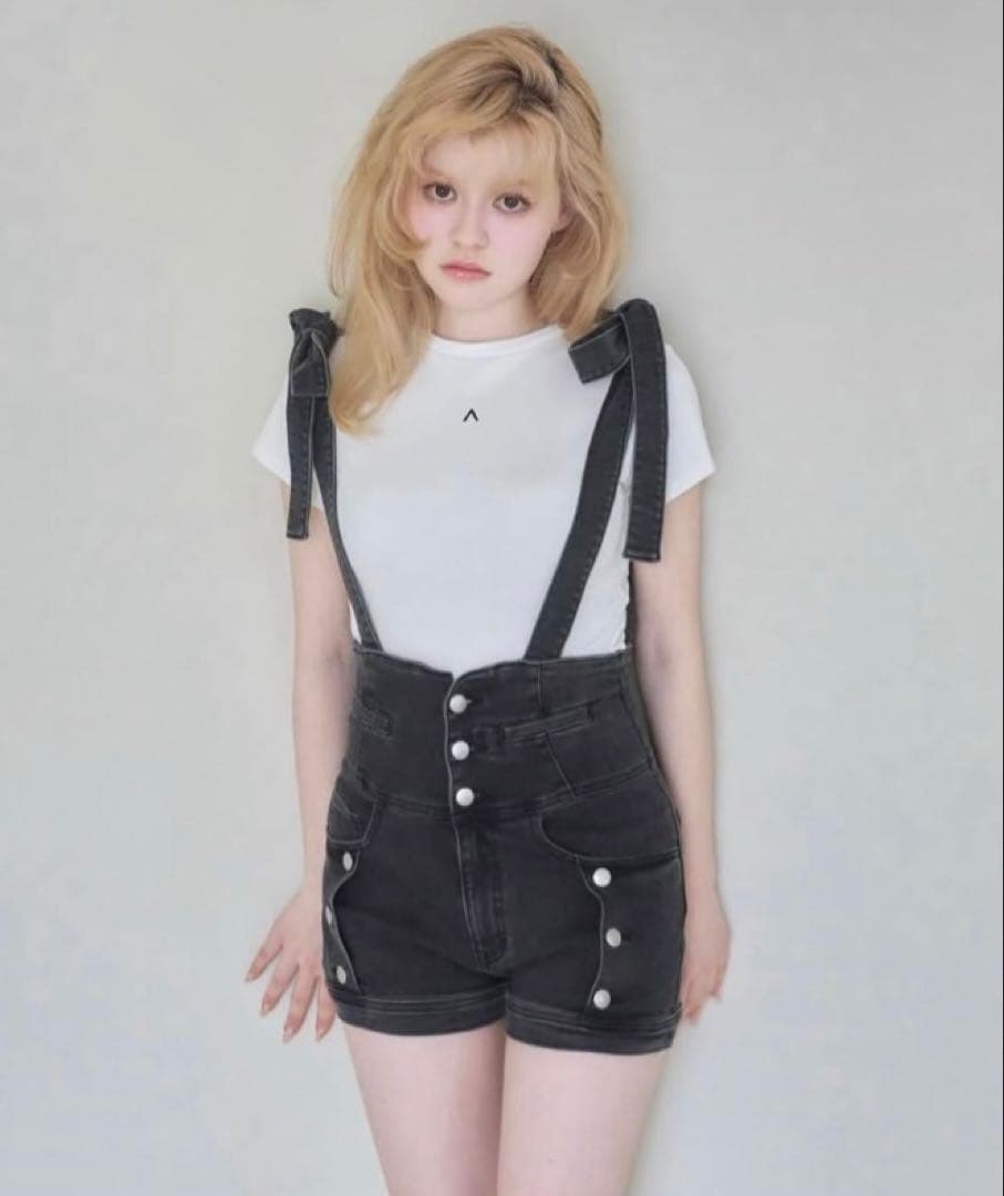 パンツ ANDMARY Ribbon denim allinone S