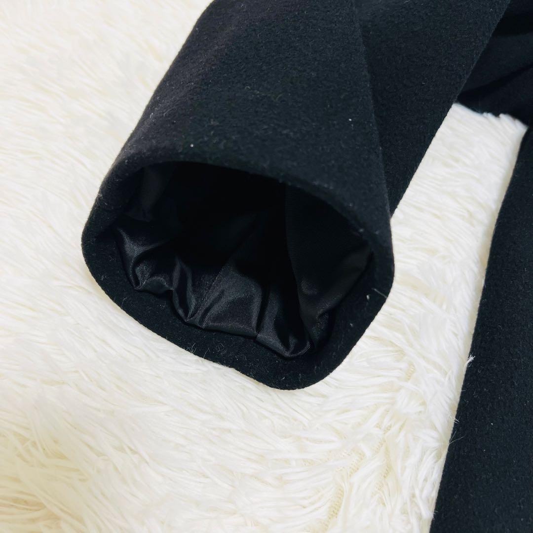 近年 ジャーナルスタンダード スーパー140ビーバーノーカラーショートコート 黒