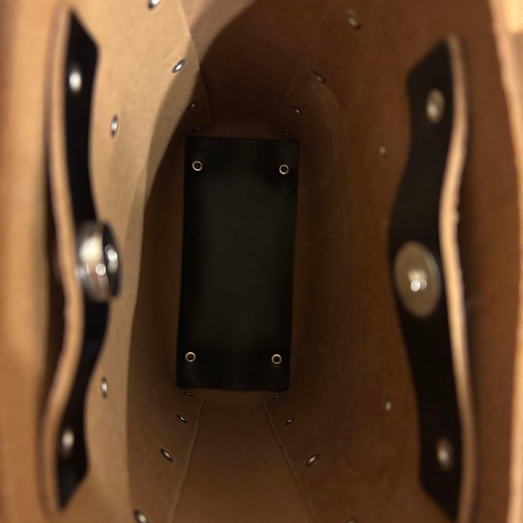 Hender Scheme ブラックレザートートバッグ　Sサイズ