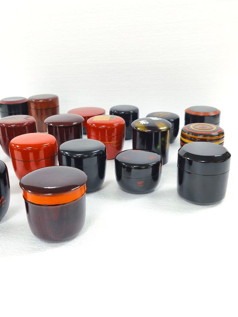 蒔絵 棗 木製 漆塗り小物入れ 20個セット