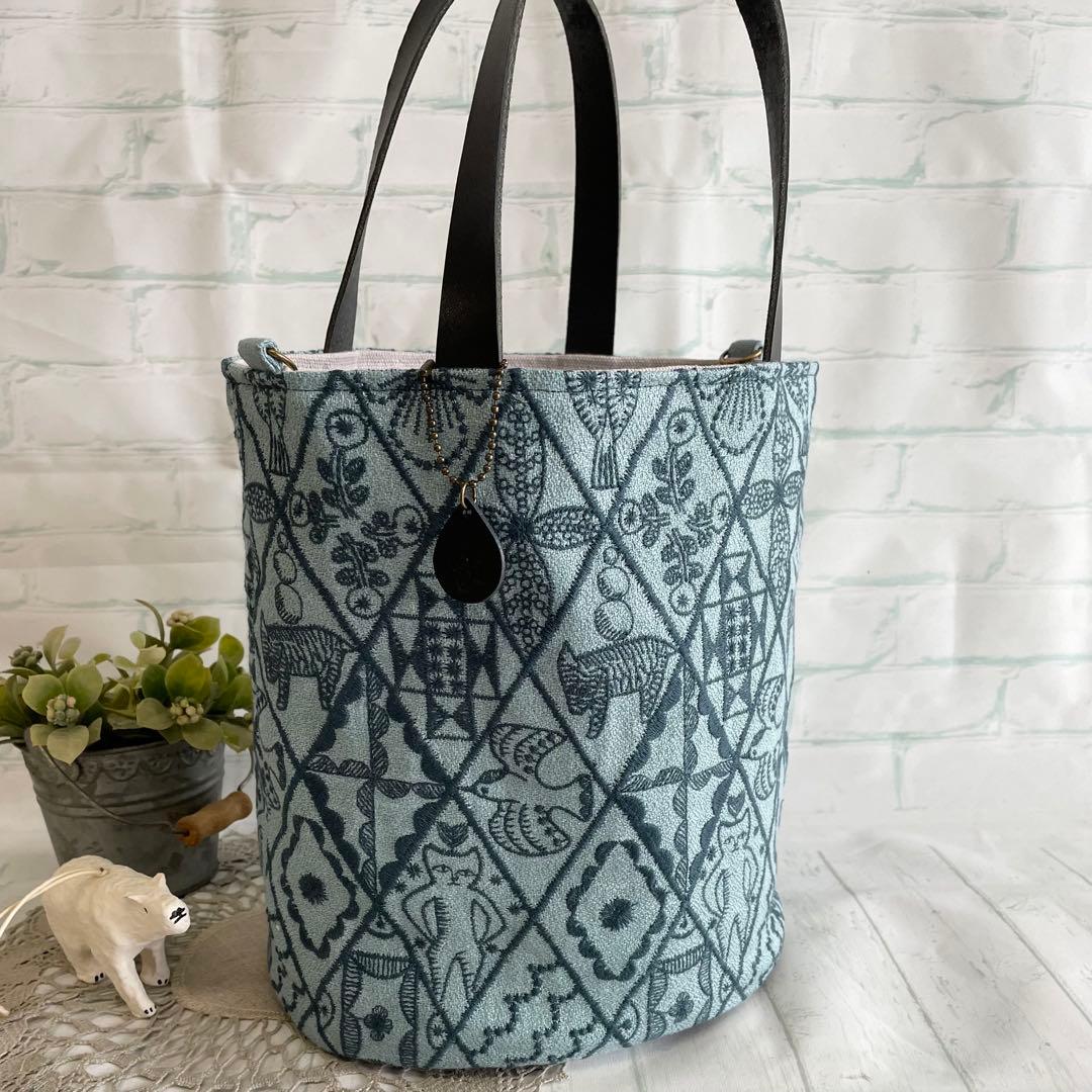 ハンドメイド　バケツトートバッグ　ミナペルホネン symphony 428