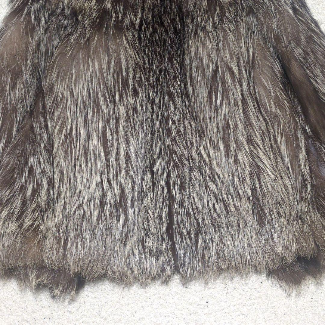 値下げ中2-25【高級毛皮】シルバーフォックスファーコート　サイズ11