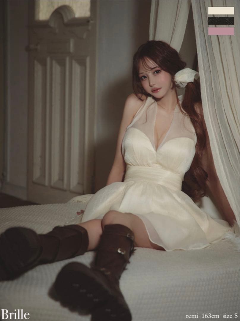 ROBE de FLEURS /Brille ホルターリボン/ フレアミニドレス