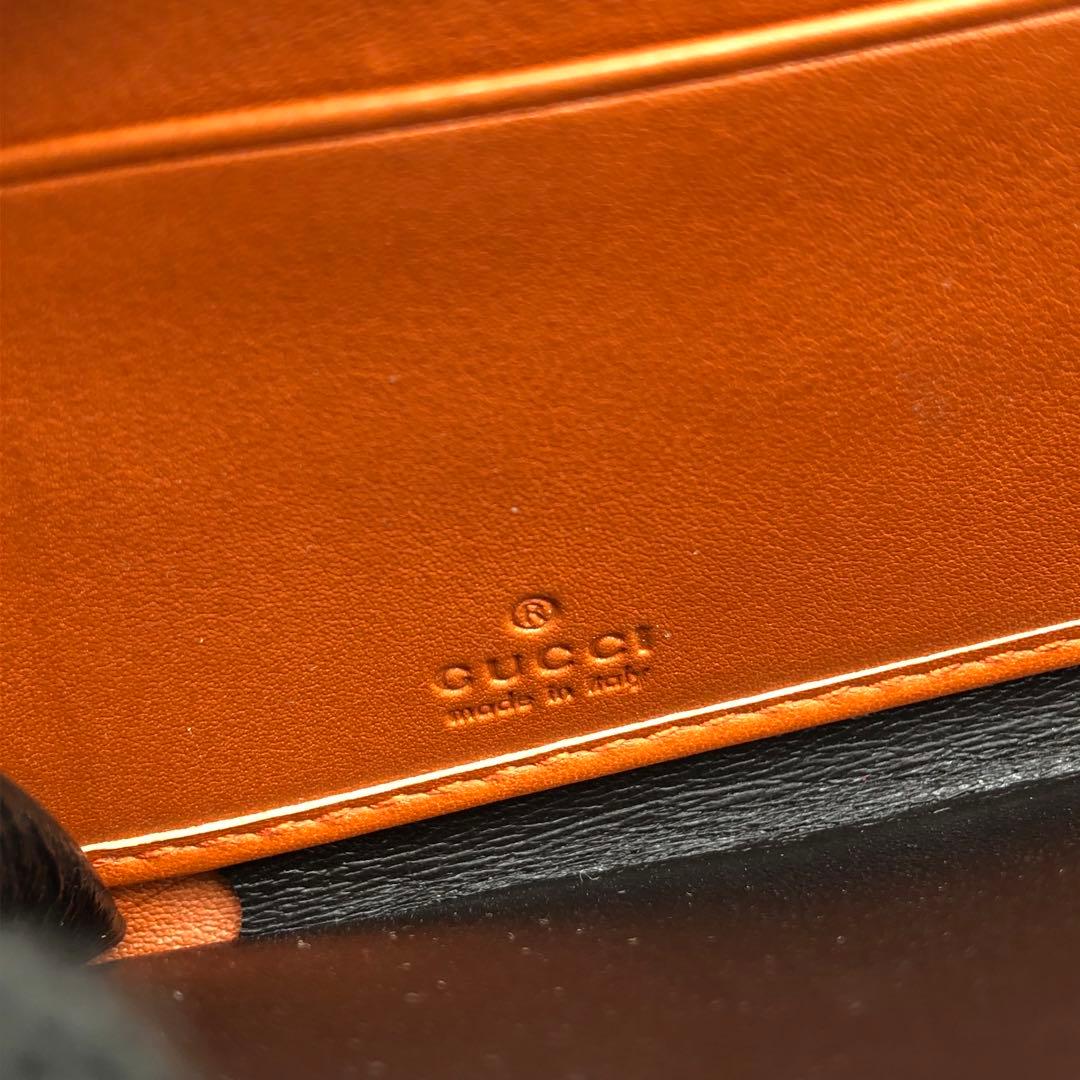 グッチ GG シマ インターロッキング 長財布 ラウンドジップ レザー