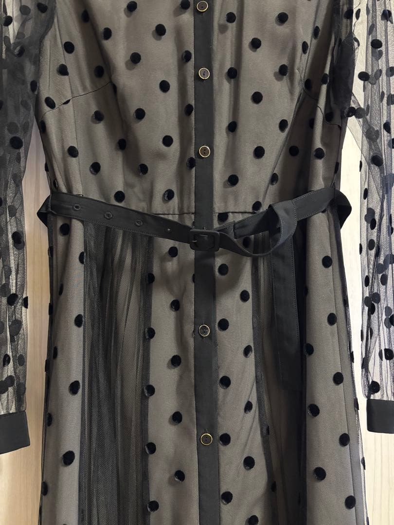 グレースコンチネンタル　プリーツドッキングワンピース　ブラック　ダイアグラム