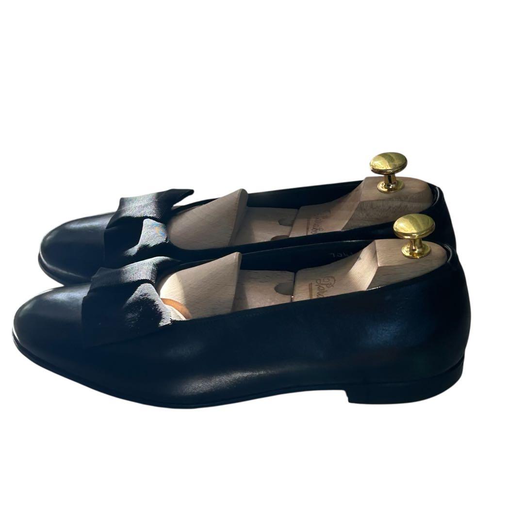 美品 希少ポールスチュアート オペラパンプス ブラック24.5cm 英国製