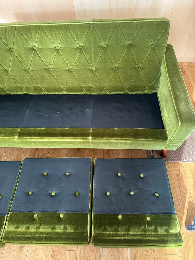 【本日限定値下げ】カリモク 60 ロビーチェア3シータ モケットグリーン