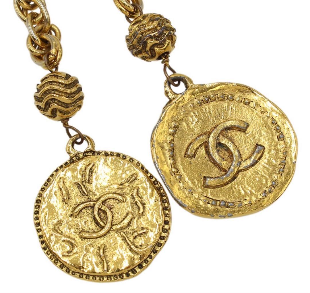 S2330 美品 シャネル ココマーク メダルモチーフ ロングチェーンネックレス