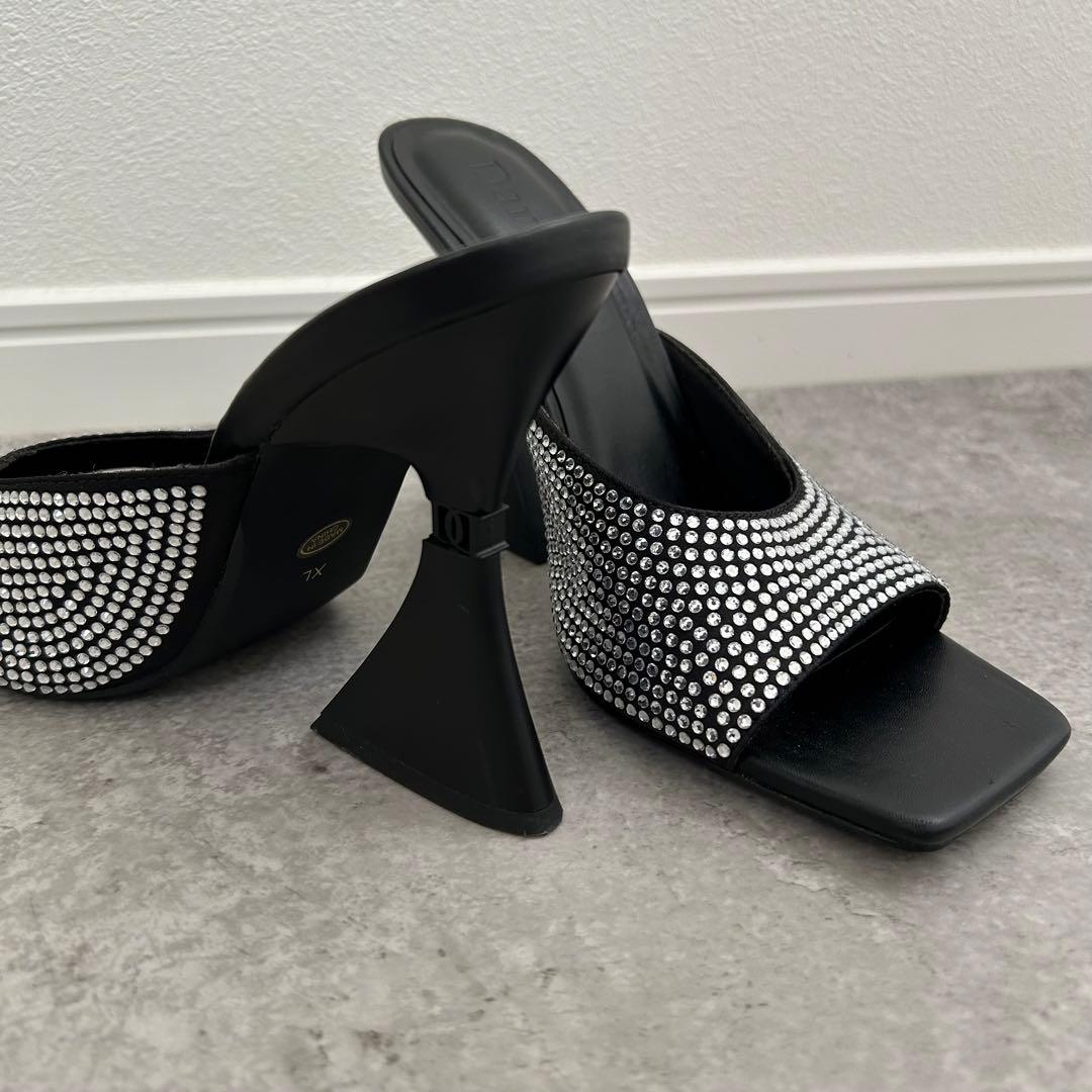 Darich ダーリッチ　クリスタルビジューサンダル　XL ヒール　黒