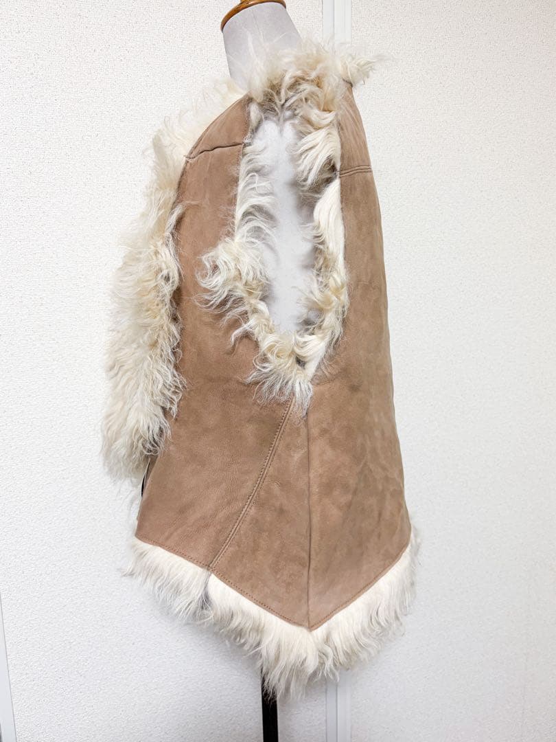 ロデオクラウンズ　rodeo crowne ムートン　毛皮　ベスト　リバーシブル