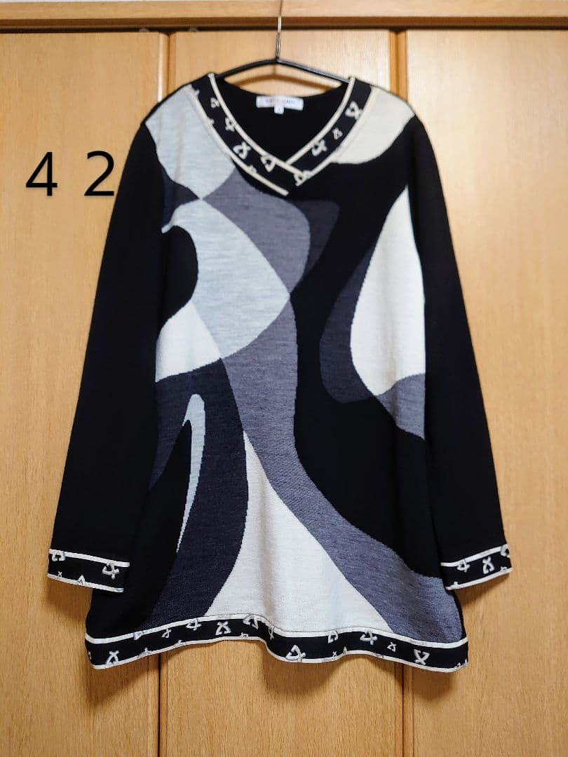 最終価格★極美品★レオナール★ウール チュニック ★４２ ブラック