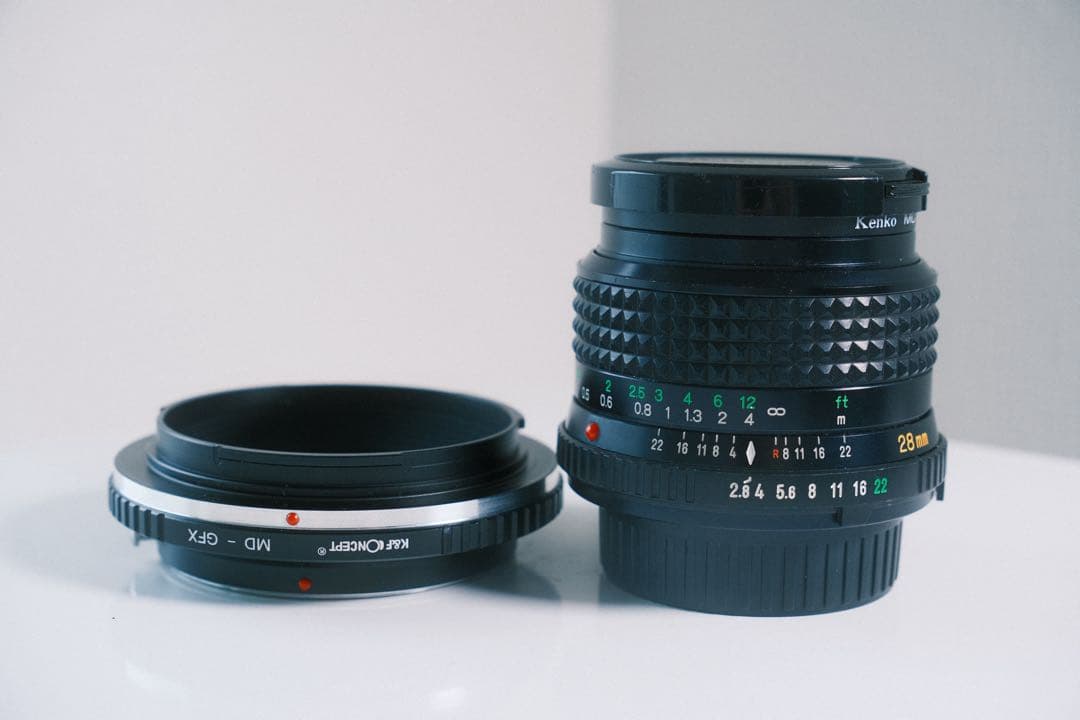 MINOLTA MD W.ROKKOR 28mm F2.8 GFXアダプター付