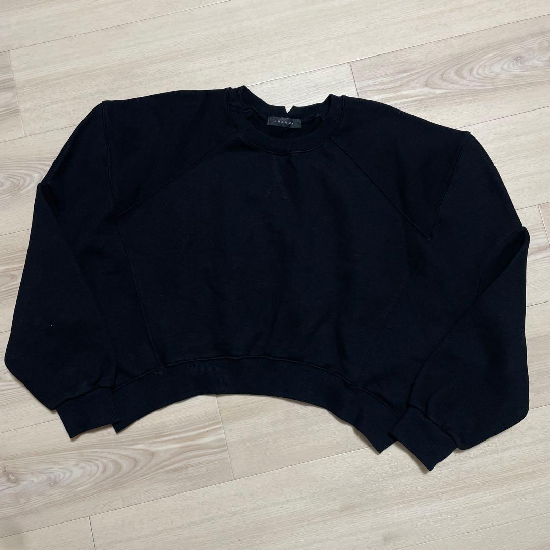 AMOMMA PUFF SLEEVE SWEAT 起毛なし ブラック
